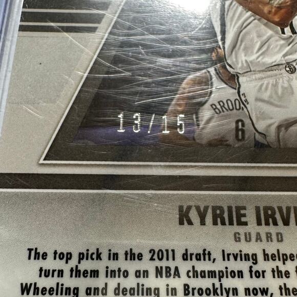 Panini Mosaic Basketball 2020-21 Prizm Kyrie Irving Will To Win 13/15 Numbered - Picture 3 of 3